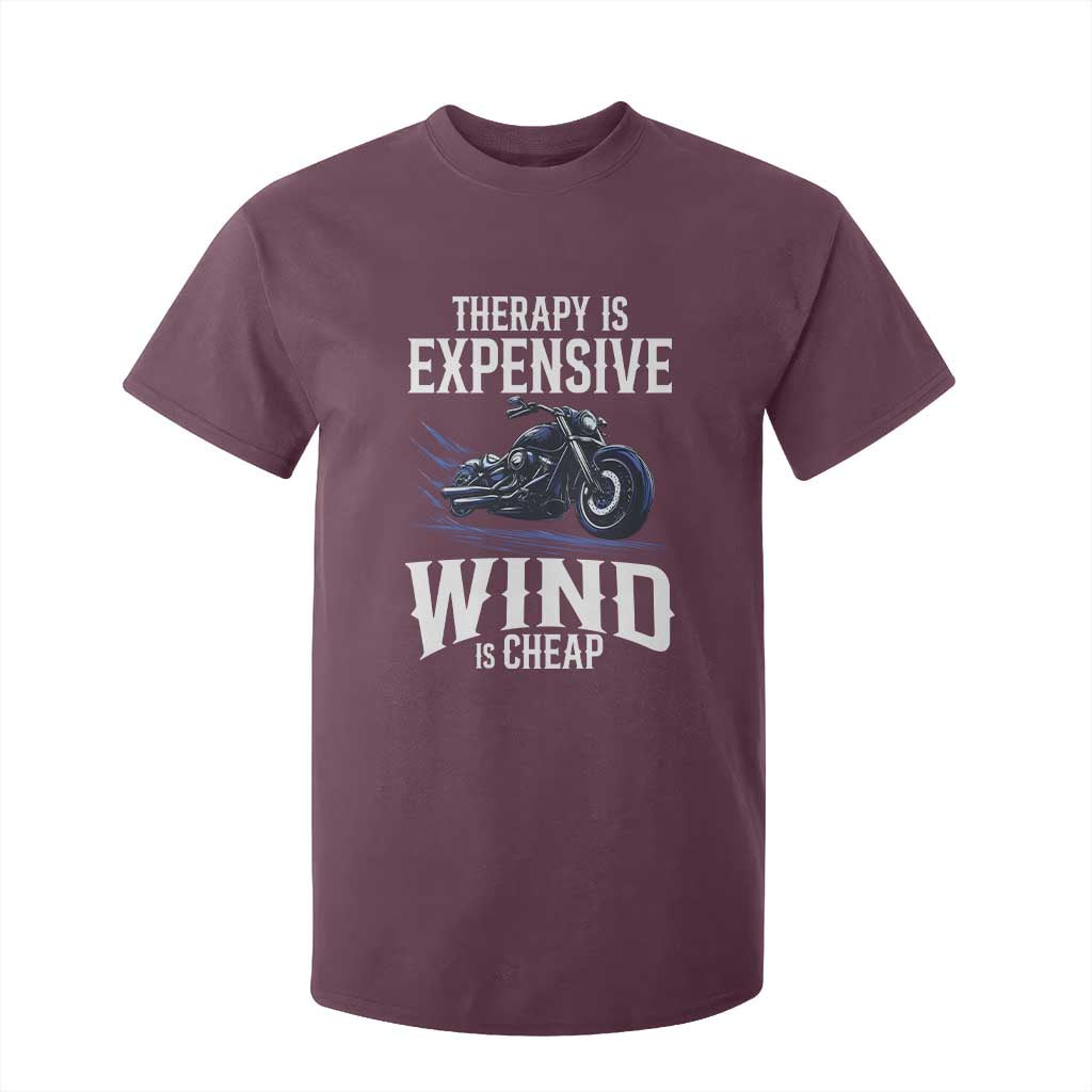 Motorcycle Rider Funny Wind Therapy T Shirt For Kid TS09 Maroon Print Your Wear
