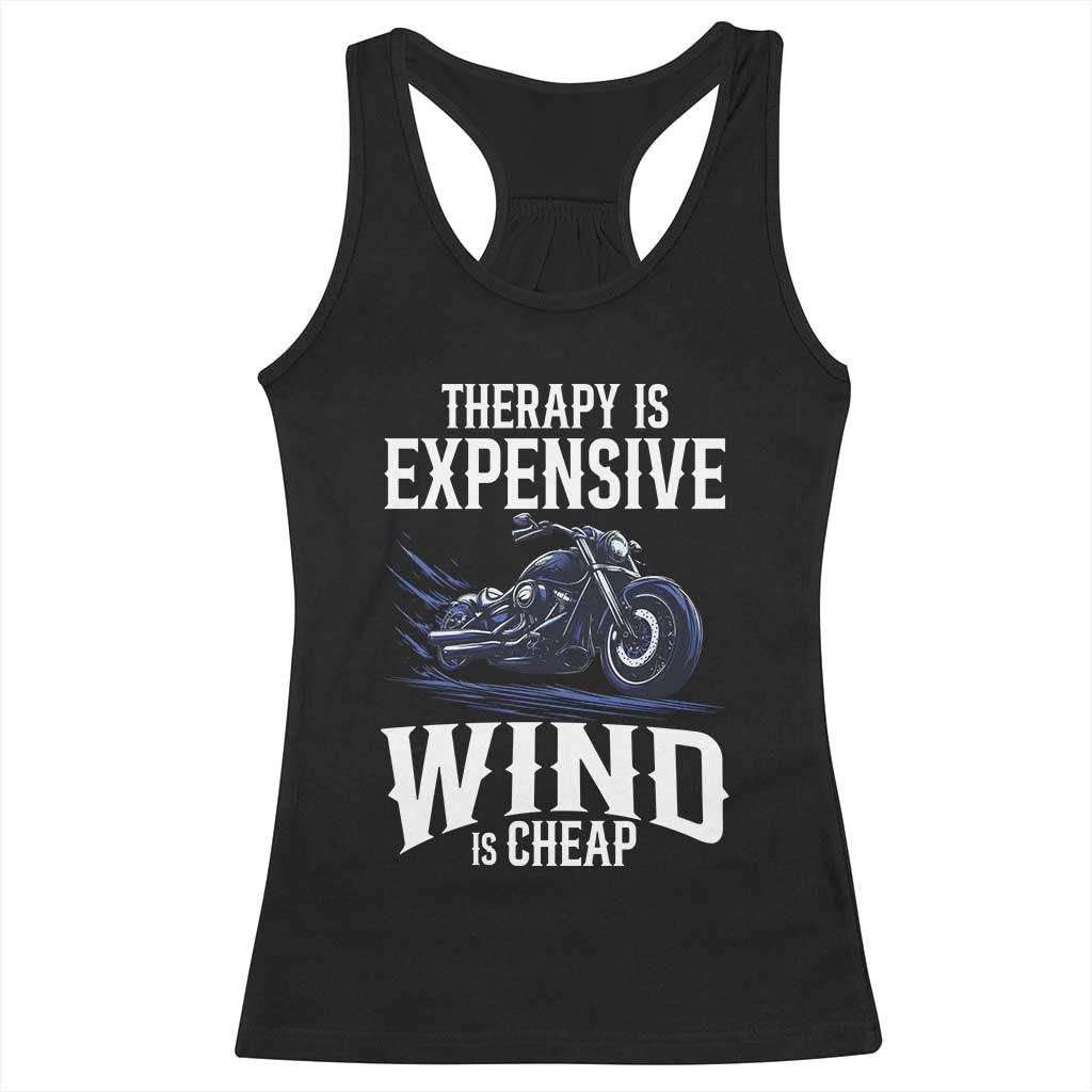 Motorcycle Rider Funny Wind Therapy Racerback Tank Top TS09 Black Print Your Wear