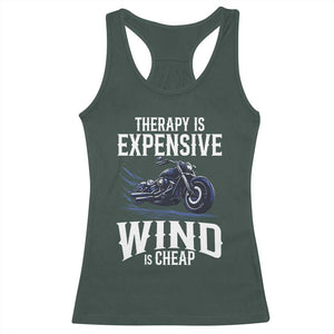 Motorcycle Rider Funny Wind Therapy Racerback Tank Top TS09 Dark Forest Green Print Your Wear