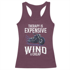 Motorcycle Rider Funny Wind Therapy Racerback Tank Top TS09 Maroon Print Your Wear