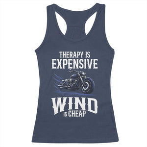 Motorcycle Rider Funny Wind Therapy Racerback Tank Top TS09 Navy Print Your Wear