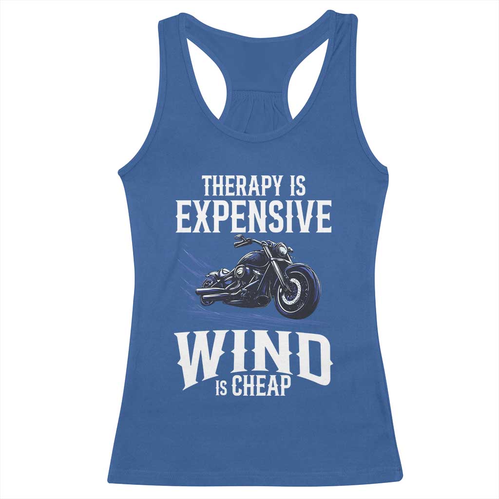 Motorcycle Rider Funny Wind Therapy Racerback Tank Top TS09 Royal Blue Print Your Wear