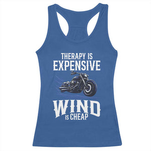 Motorcycle Rider Funny Wind Therapy Racerback Tank Top TS09 Royal Blue Print Your Wear