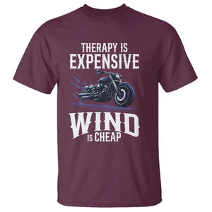 Motorcycle Rider Funny Wind Therapy T Shirt TS09 Maroon Print Your Wear