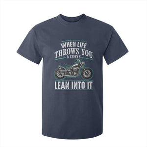 Motorcycle Rider T Shirt For Kid When Life Throws You A Curve Lean Into It TS09 Navy Print Your Wear