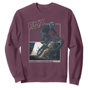 BMX Kid Sweatshirt Like A Regular Kid But Cooler Cyclist Bicycle TS09 Maroon Print Your Wear
