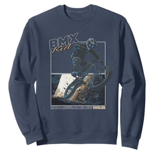 BMX Kid Sweatshirt Like A Regular Kid But Cooler Cyclist Bicycle TS09 Navy Print Your Wear