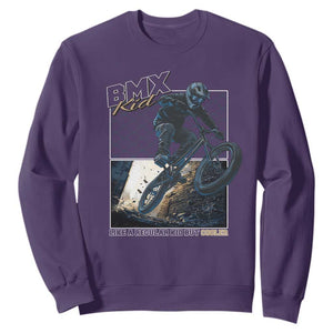 BMX Kid Sweatshirt Like A Regular Kid But Cooler Cyclist Bicycle TS09 Purple Print Your Wear