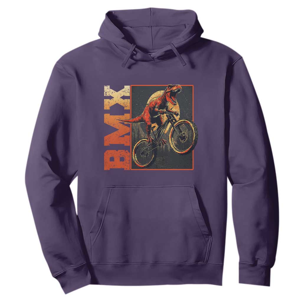 BMX Cyclist Bicycle Hoodie Funny Dinosaur Riding TS09 Purple Print Your Wear