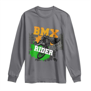 BMX Rider Cyclist Bicycle Long Sleeve Shirt TS09 Charcoal Print Your Wear