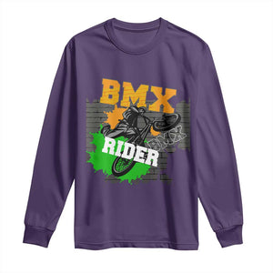 BMX Rider Cyclist Bicycle Long Sleeve Shirt TS09 Purple Print Your Wear