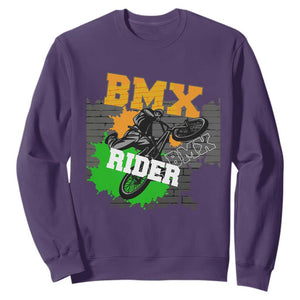 BMX Rider Cyclist Bicycle Sweatshirt TS09 Purple Print Your Wear