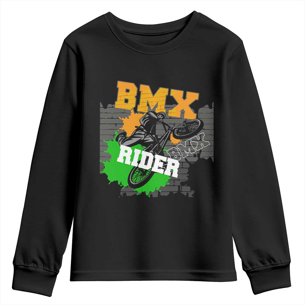 BMX Rider Cyclist Bicycle Youth Sweatshirt TS09 Black Print Your Wear