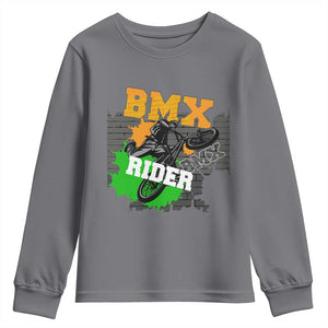BMX Rider Cyclist Bicycle Youth Sweatshirt TS09 Charcoal Print Your Wear