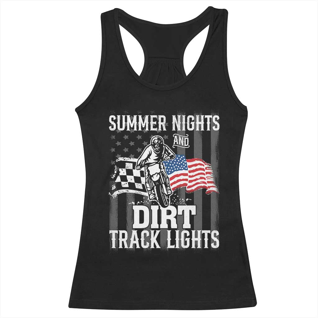 Dirt Bike Racerback Tank Top Summer Nights Dirt Track Lights Racing TS09 Black Print Your Wear