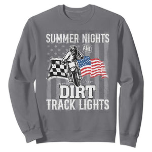 Dirt Bike Sweatshirt Summer Nights Dirt Track Lights Racing TS09 Charcoal Print Your Wear