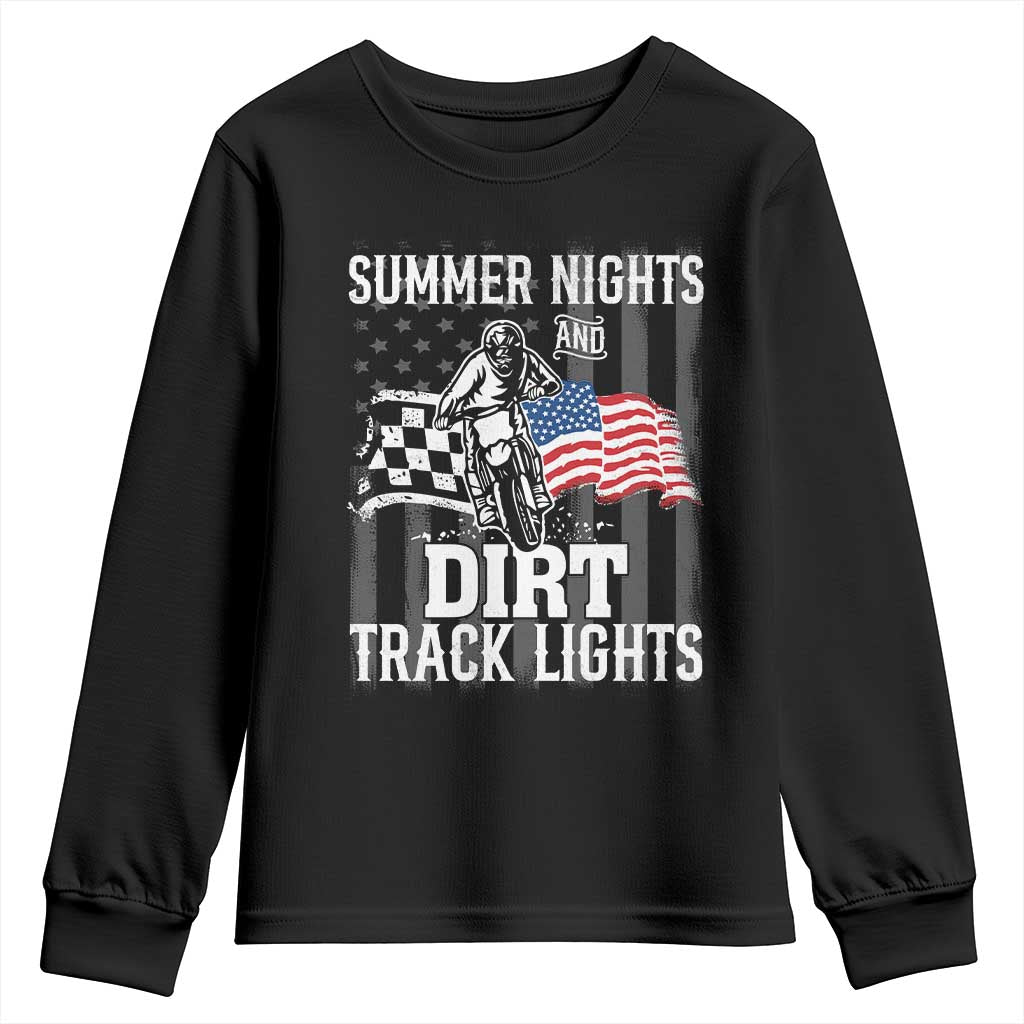 Dirt Bike Youth Sweatshirt Summer Nights Dirt Track Lights Racing TS09 Black Print Your Wear