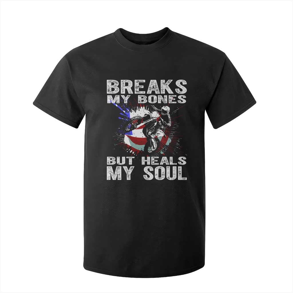 Dirt Bike T Shirt For Kid Breaks My Bones But Heals My Soul TS09 Black Print Your Wear