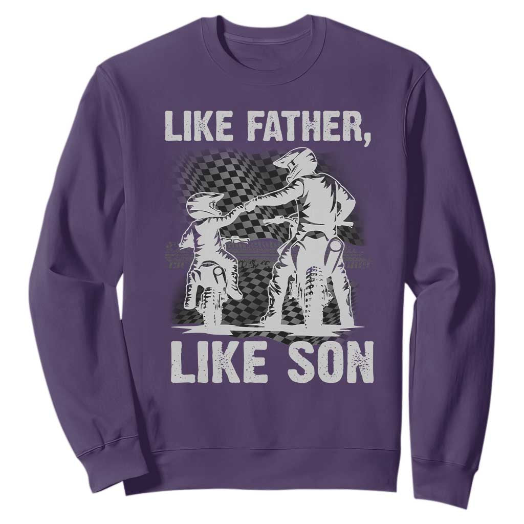 Like Father Like Son Dirt Bike Sweatshirt TS09 Purple Print Your Wear