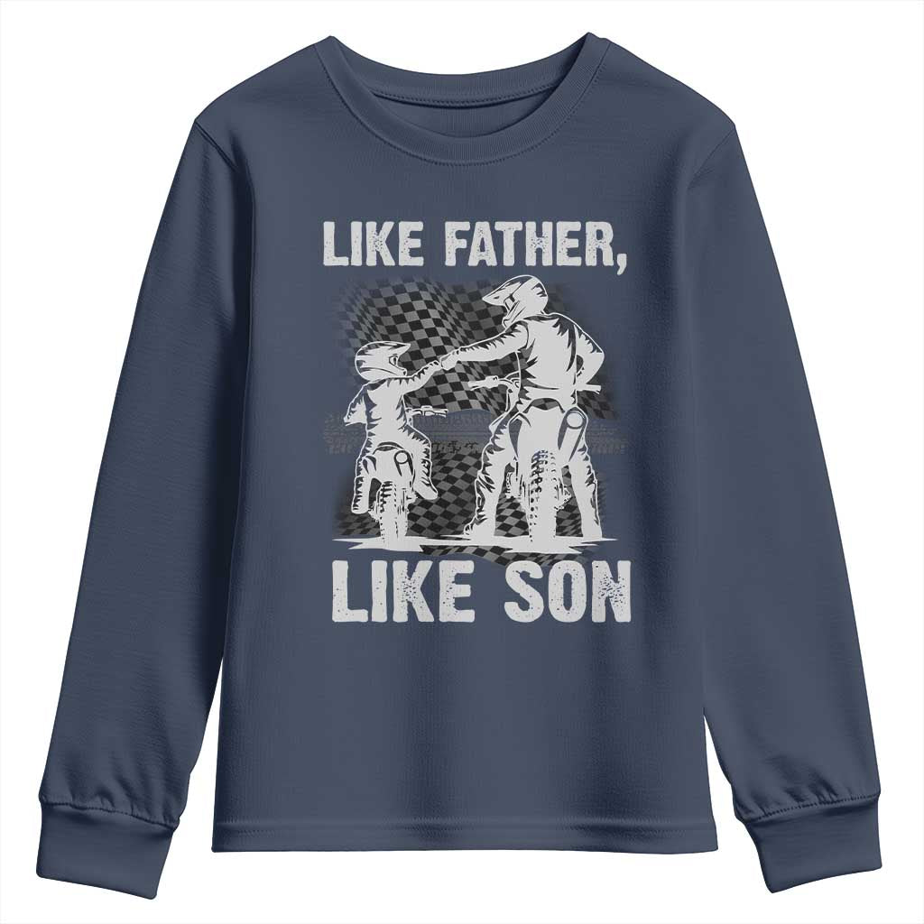 Like Father Like Son Dirt Bike Youth Sweatshirt TS09 Navy Print Your Wear