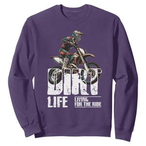 Dirt Bike Sweatshirt Dirt Life Living For The Ride TS09 Purple Print Your Wear