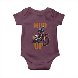 Dirt Bike Mud Up Baby Onesie TS09 Maroon Print Your Wear