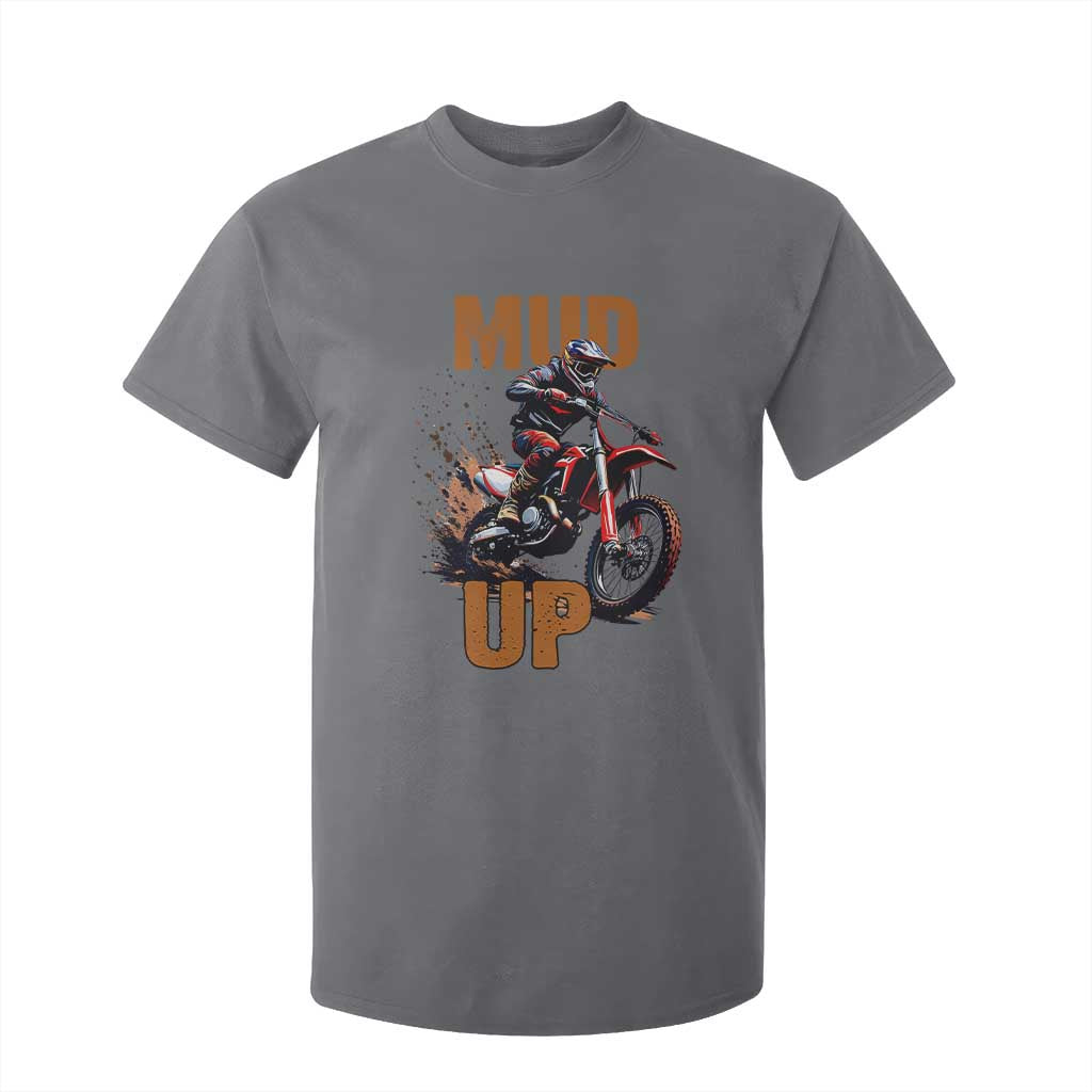 Dirt Bike Mud Up T Shirt For Kid TS09 Charcoal Print Your Wear