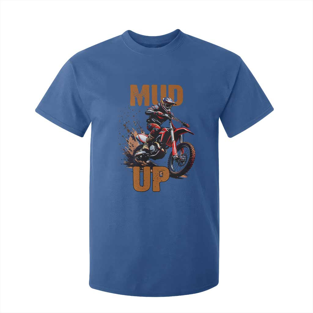 Dirt Bike Mud Up T Shirt For Kid TS09 Royal Blue Print Your Wear