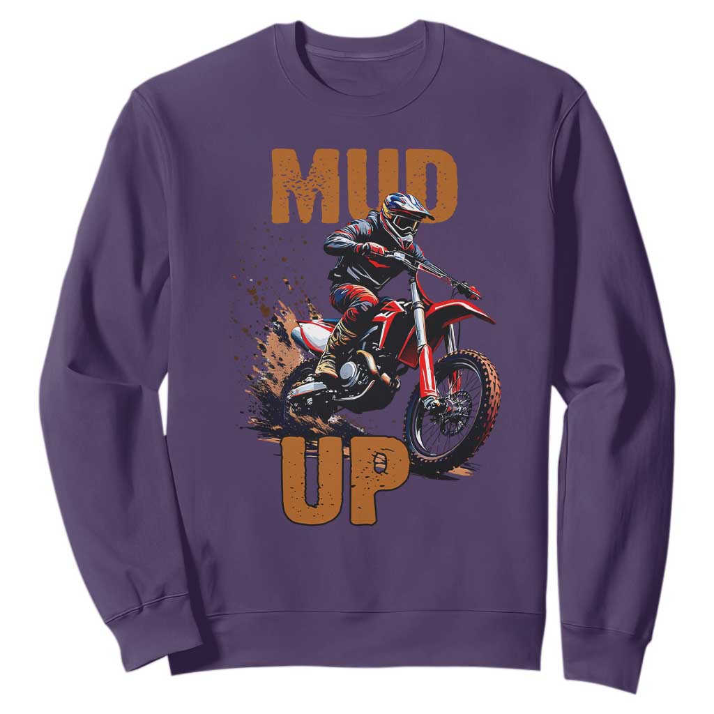Dirt Bike Mud Up Sweatshirt TS09 Purple Print Your Wear