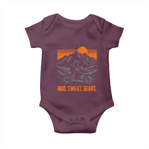 Mud Sweat Gears Dirt Bike Baby Onesie TS09 Maroon Print Your Wear