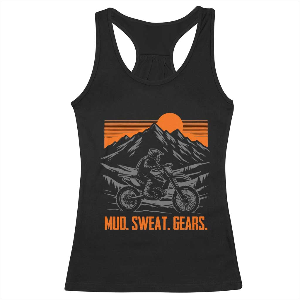 Mud Sweat Gears Dirt Bike Racerback Tank Top TS09 Black Print Your Wear
