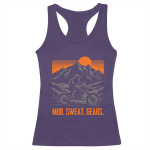 Mud Sweat Gears Dirt Bike Racerback Tank Top TS09 Purple Print Your Wear