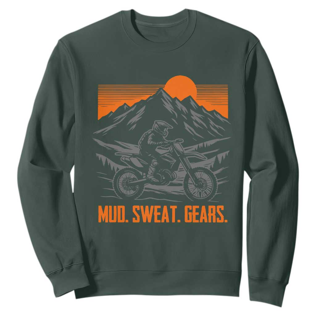Mud Sweat Gears Dirt Bike Sweatshirt TS09 Dark Forest Green Print Your Wear