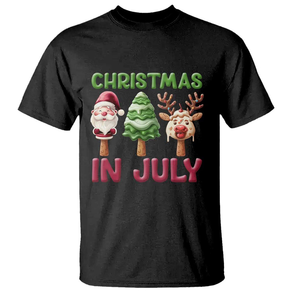 Christmas In July T Shirt Ice Cream Santa Christmas Tree Reindeer TS09 Black Print Your Wear