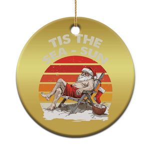 Tropical Xmas Christmas Ornament Tis The Sea Sun Santa At The Beach TS09 Print Your Wear