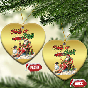 Tropical Xmas Christmas Ornament Sandy And Bright Santa At The Beach TS09 Heart Gold Print Your Wear