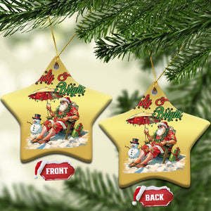 Tropical Xmas Christmas Ornament Sandy And Bright Santa At The Beach TS09 Star Gold Print Your Wear