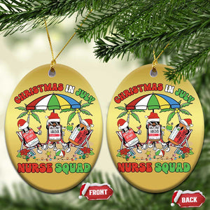 Funny Tropical Xmas Nurse Squad Christmas Ornament TS09 Oval Gold Print Your Wear