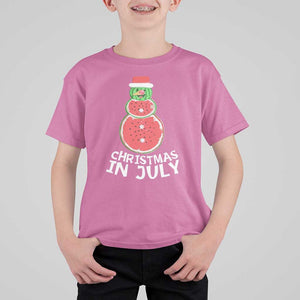 Funny Christmas In July Watermelon Summer Snowman T Shirt For Kid TS09 Azalea Print Your Wear