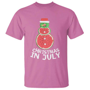 Funny Christmas In July Watermelon Summer Snowman T Shirt TS09 Azalea Print Your Wear