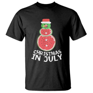 Funny Christmas In July Watermelon Summer Snowman T Shirt TS09 Black Print Your Wear