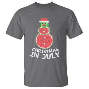 Funny Christmas In July Watermelon Summer Snowman T Shirt TS09 Charcoal Print Your Wear