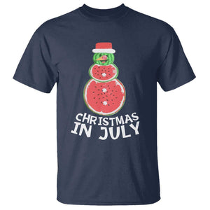 Funny Christmas In July Watermelon Summer Snowman T Shirt TS09 Navy Print Your Wear