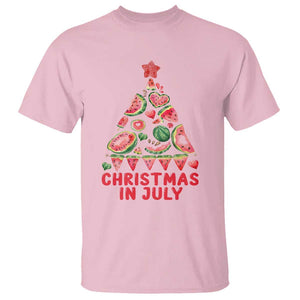 Christmas In July T Shirt Watermelon Summer Christmas Tree TS09 Light Pink Print Your Wear