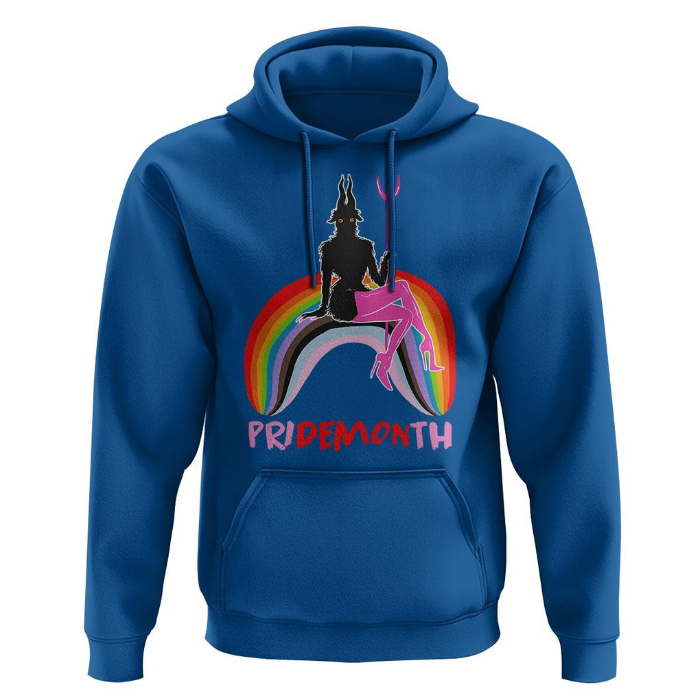 Funny LGBT Pride Hoodie Pride Demon Month Rainbow Slay Gay Evil TS09 Royal Blue Print Your Wear