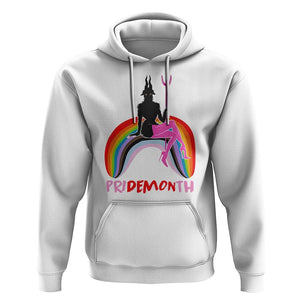 Funny LGBT Pride Hoodie Pride Demon Month Rainbow Slay Gay Evil TS09 White Print Your Wear
