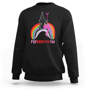 Funny LGBT Pride Sweatshirt Pride Demon Month Rainbow Slay Gay Evil TS09 Black Print Your Wear