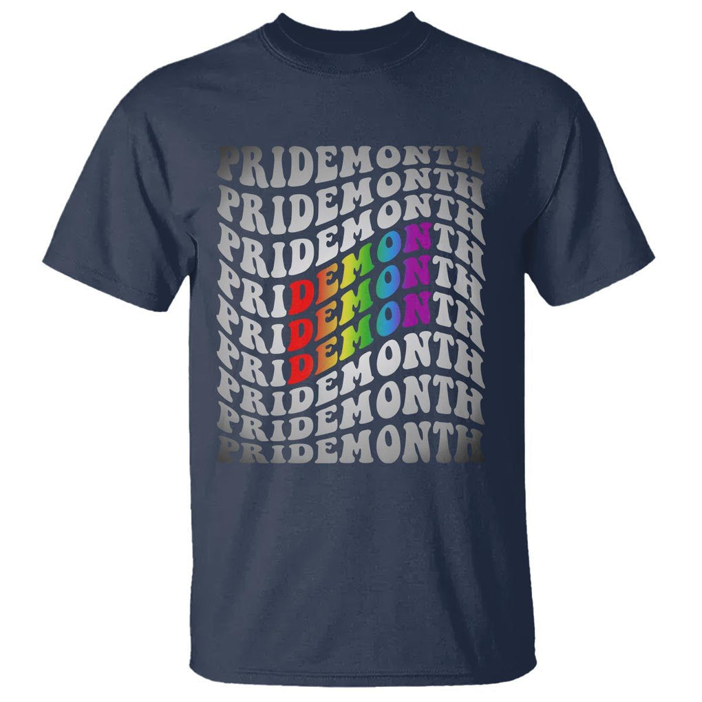 Funny LGBT Pride T Shirt Pride Demon Month Rainbow TS09 Navy Print Your Wear