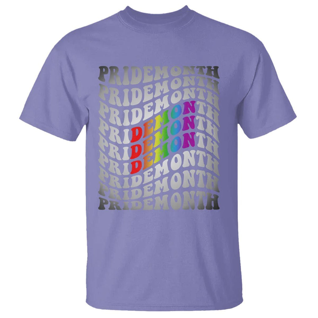 Funny LGBT Pride T Shirt Pride Demon Month Rainbow TS09 Violet Print Your Wear