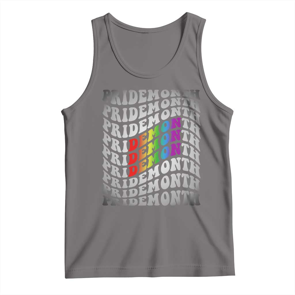 Funny LGBT Pride Tank Top Pride Demon Month Rainbow TS09 Deep Heather Print Your Wear